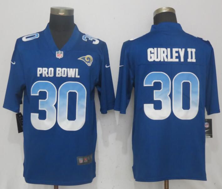 Men St.Louis Rams #30 Gurley ii Blue New Nike Royal 2018 Pro Bowl Limited NFL Jerseys